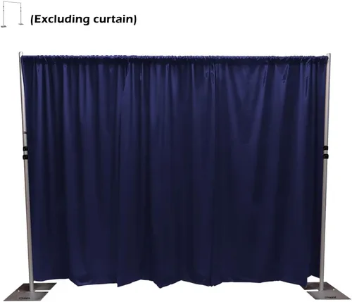 Vista 3 de Tubería y cortinas ajustables verticales, barras transversales, bases y colgadores – Sistemas de cortina para telón de fondo, ferias comerciales