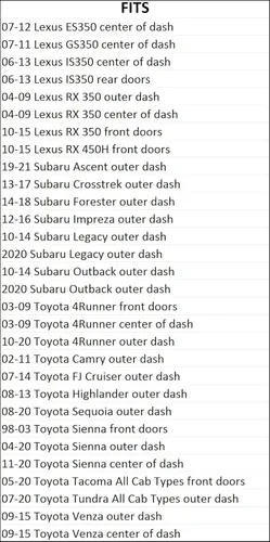 Adaptadores de altavoz para Tweeters para Lexus, Subaru, y Toyota – 1.75" Recorte – sak009 _ _ _ _ _ _ _ _ _ _ 175 – 1 par