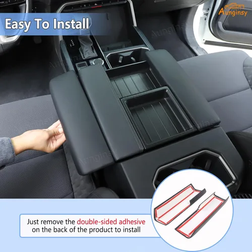 Vista 4 de Protector de Reposabrazos de Consola Central Mejorado Compatible con Toyota Tundra 2022+ y Sequoia 2023+, Funda Protectora de Cojín de Tapa de Caja
