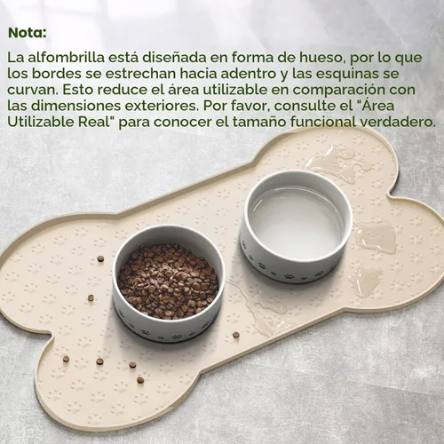 Vista 2 de PWTAA Tapete para Comida de Perros Antideslizante de Silicona, Tapete para Tazón de Perro más Grueso, Mantel Individual para Mascotas Impermeable