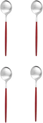 Vista 11 de Gugrida Cuchara de té mate, cubiertos de acero inoxidable para café, vajilla pequeña agitadora de 5.11 pulgadas, color negro