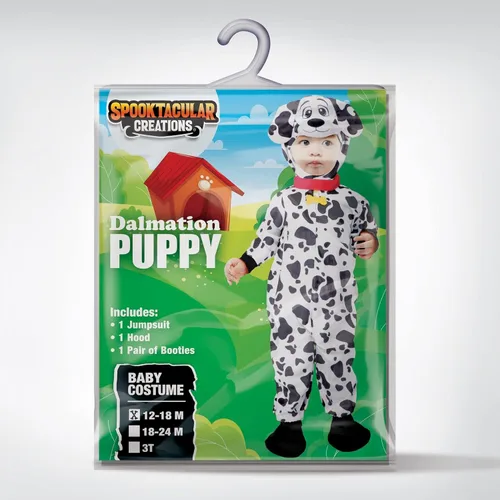 Vista 6 de Spooktacular Creations Disfraz unisex de cachorro dálmata para bebé, disfraz de perro para bebés, niños pequeños, Halloween, fiesta de eventos