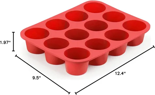 Vista 7 de Vodolo Sartenes antiadherentes profesionales de silicona de 12 tazas para magdalenas, brownies y hornear