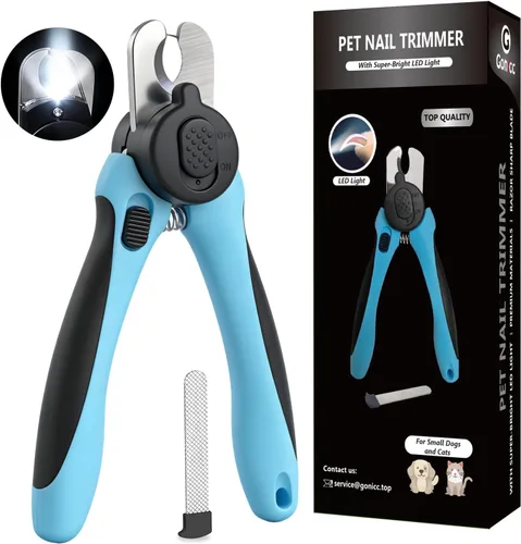 Vista 8 de gonicc Cortaúñas profesional para perros y gatos pequeños, recortadores de uñas afilados de acero inoxidable (con lima de uñas gratis en el mango)