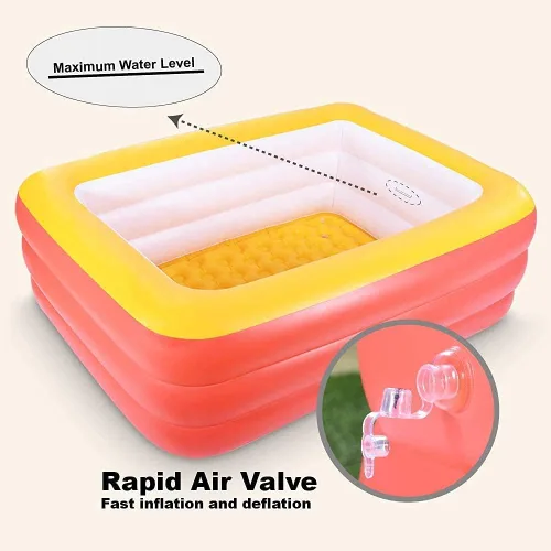 Vista 8 de Piscinas inflables, piscinas infantiles, piscina inflable familiar con suelo suave, piscina duradera de 82 pulgadas, diversión acuática de verano