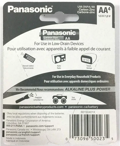 Vista 3 de Panasonic 20pc pilas AA Super Heavy Duty Power Carbon Zinc Doble A batería 1.5v