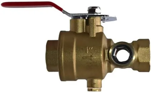 Válvula, Prueba y drenaje, Latón, 1" Hembra NPT, 1" Hembra NPT, Tamaño del orificio 1/2" (K5.6), Fast Fire Parts