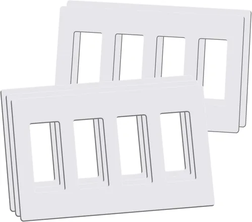 Vista 18 de Placas de pared decorativas sin tornillos, cubiertas de tomacorriente seguras para niños de 3 bandas, tamaño estándar 4.68" x 6.54", placa frontal