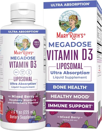 MaryRuth Organics Megadose Vitamina D3 Liposomal | Vitamina D 4000 UI | Ultra Absorción | Apoyo Inmunológico para Adultos | Salud Ósea | VIT D3 |
