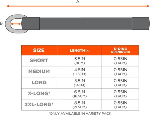 Vista 7 de Ergodyne Squids 3700 - Accesorios de cola para herramientas de red, paquete de 6, 2 libras, longitud media 4.5, naranja