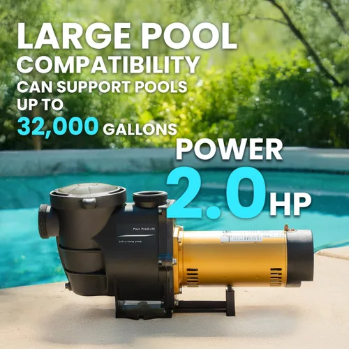 Vista 3 de XtremepowerUS 1.5HP Bomba de Piscina de Flujo Alto de Velocidad Variable con Panel de Control Inteligente Bomba de Piscina Enterrada con Adaptador