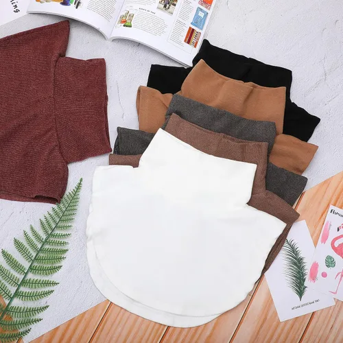 Vista 4 de SATINIOR 6 Pcs Women Fake Collar Detachable Dickey Collar Solid Turtleneck Mock Turtleneck Dickey Half Blouse Neckband