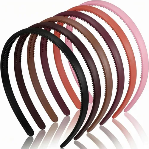 Vista 7 de WILLBOND 6 piezas de diademas de plástico para mujer, diadema delgada con dientes, diademas simples para el cabello de Halloween y Navidad