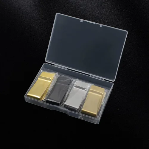 Vista 5 de 8 clips para dinero de acero inoxidable para hombre, cartera duradera y delgada para dinero, elegante soporte de metal en blanco para tarjetas