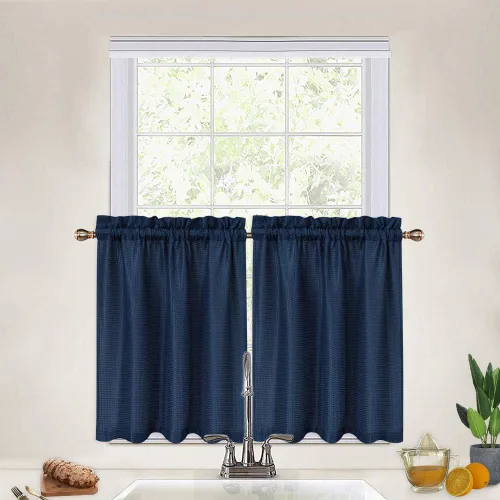 Vista 9 de CAROMIO - Cortina para cocina, cortina texturizada, cortinas para ventana de baño, varios tamaños