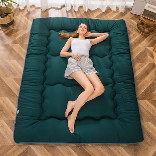 Vista 337 de Colchón futón japonés de piso gris constelación, de piso tatami, portátil, para acampar, para niños, sofá cama plegable enrollable con protector
