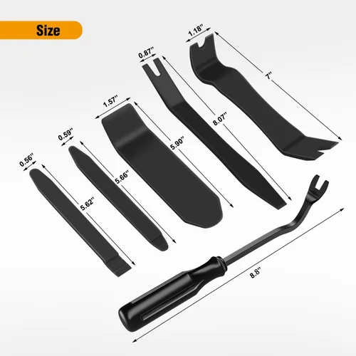 Vista 2 de GOOACC Kit de herramientas de extracción de moldura automática de 6 piezas, kit de herramientas antiarañazos para panel de tablero de audio de Negro