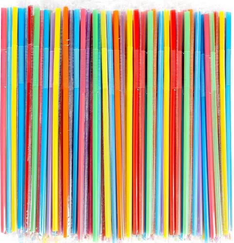 Vista 9 de 200 popotes desechables de plástico negro empaquetados individualmente (0.23 pulgadas de diámetro y 10.2 pulgadas de largo) (negro)