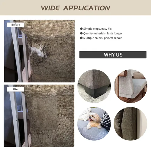 Vista 6 de KING MOUNTAIN Parches de reparación de lino grueso, parches de tela de lino autoadhesivos, tamaño extra de 8 x 11 pulgadas, multicolor, se pueden