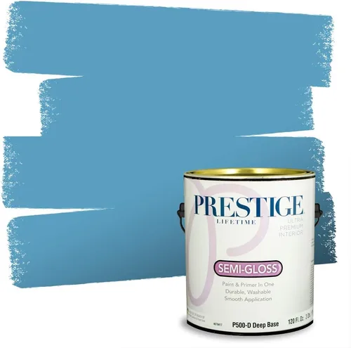 Vista 214 de Prestige Paints. - Base y pintura para exteriores en un solo galón, 1 galón. plano, comparable con Sherwin Williams Topsail.