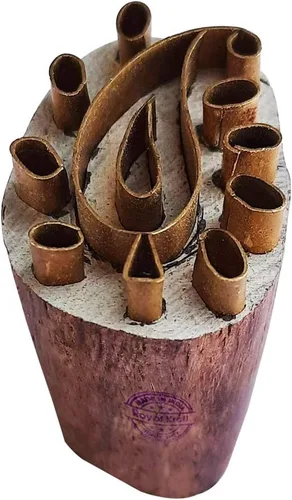 Vista 13 de Royal Kraft Sellos de madera de latón floral para impresión en bloques en arcilla, cerámica, tela Btag101