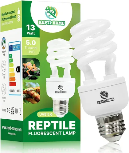Vista 8 de Luz UVB para reptiles 5.0, 26 W Tropical y Subtropical UVA UVB Bombilla para reptiles, Terrario Tropical Compacto Fluorescente Bombilla UVB