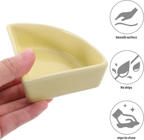 Vista 3 de iplusmile Cuenco de comida de cerámica para hámster, cuenco de ratas de agua para conejillos de indias para gerbo, ratón, chinchilla, erizo