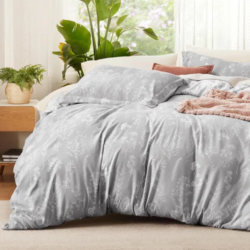 Vista 29 de Bedsure - Funda de edredón tamaño King – Juego de funda de edredón reversible terracota de 3 piezas con cierre de cremallera, juego de ropa de cama
