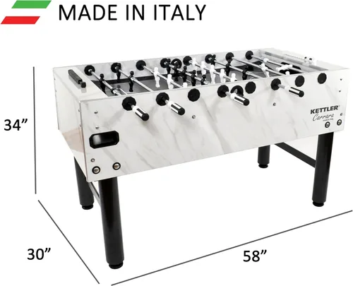 Vista 3 de KETTLER Carrara - Mesa de futbolín para exteriores con rotación de portero de 360 grados, 5 bolas de resina, 5 bolas de corcho y cubierta
