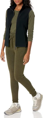 Vista 4 de Tienda Essentials Chaleco de forro de vellón suave, sin mangas, de corte clásico para mujer (disponible en tallas extragrandes)