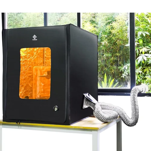 Vista 5 de Kit de ventilación de impresora 3D para carcasa con ventilador de escape de 4 pulgadas, extractor de humos, absorbente de ahumador, elimina el olor