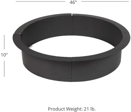 Vista 11 de TITAN Great Outdoors 38 pulgadas de diámetro Anillo de forro para fogata de acero, 1mm de espesor DIY para sobre o en el suelo, anillo de acero de 4