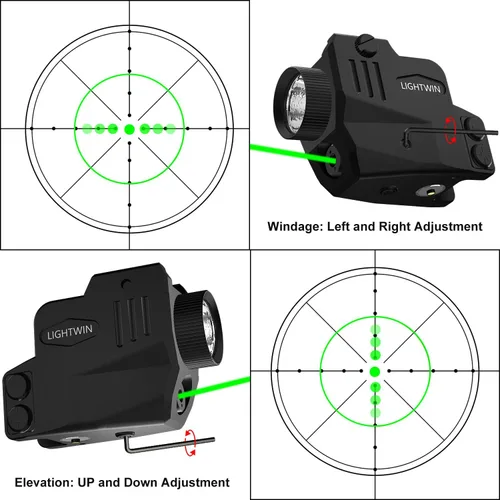Vista 3 de 600 Lumens Pistol Light, Green Laser Light Combo for Picatinny Rail Mounted, Tactical Flashlight with Green Beam for Pistol, Strobe&Steady for