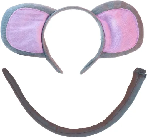 Squirrel Products Juego de accesorios para disfraz de diadema de ratón y orejas - Se adapta a adultos y niños
