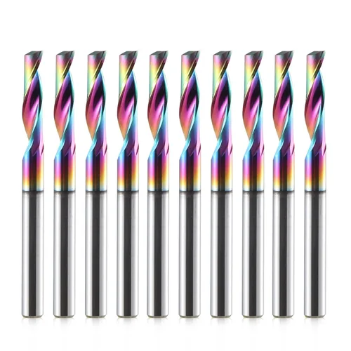 Brocas de enrutador CNC de una sola flauta, vástago de 1/8 de pulgada, diámetro de corte de 1/8 pulgadas, longitud de corte de 0.472 pulgadas