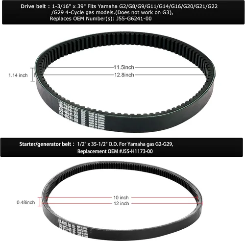 Vista 5 de Roykaw Kit de correa de transmisión de embrague y generador de arranque para carrito de golf compatible con Yamaha