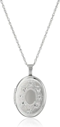 Tienda Collection Oval Hand Engraved Locket Necklace, 18"