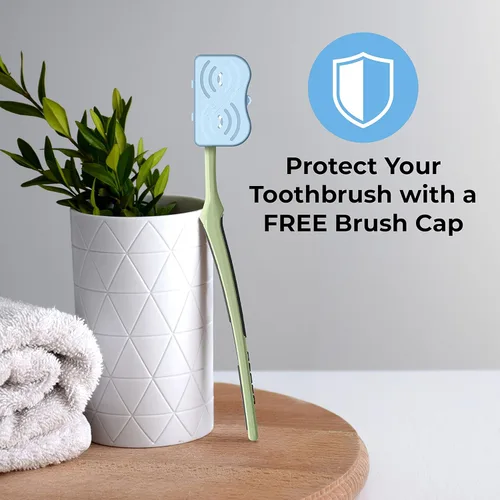 Vista 5 de REACH Cepillo de dientes de diseño avanzado con cerdas suaves y tapa de cepillo de dientes, 1 unidad