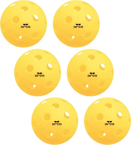 Orca 6 Pack Pickleballs Indoor or Outdoor, USAPA Approved Official Size Crack-Resistant Balls, with 1-Year No-Crack Warranty Perfect for Tournaments