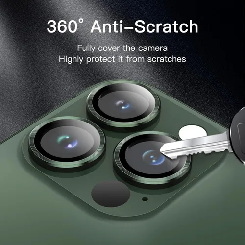 Vista 5 de JETech Protector de lente de cámara para iPhone 13 Pro de 6.1 pulgadas y iPhone 13 Pro Max de 6.7 pulgadas, cubierta de anillo individual de metal