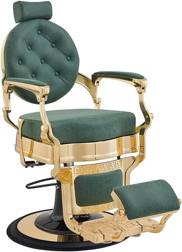 Vista 10 de Dir Silla de peluquería hidráulica resistente con marco dorado Princeton
