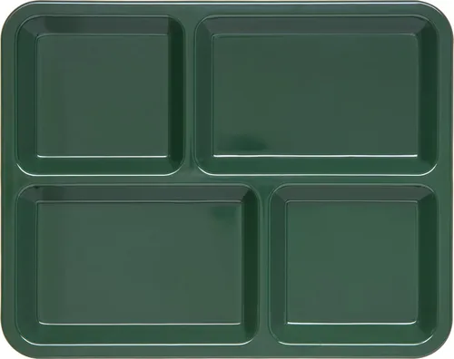 Vista 2 de Carlisle FoodService Products Bandeja de café / comida rápida con 4 compartimentos para mano derecha, 8.5 x 11 pulgadas, verde bosque (paquete de 12)