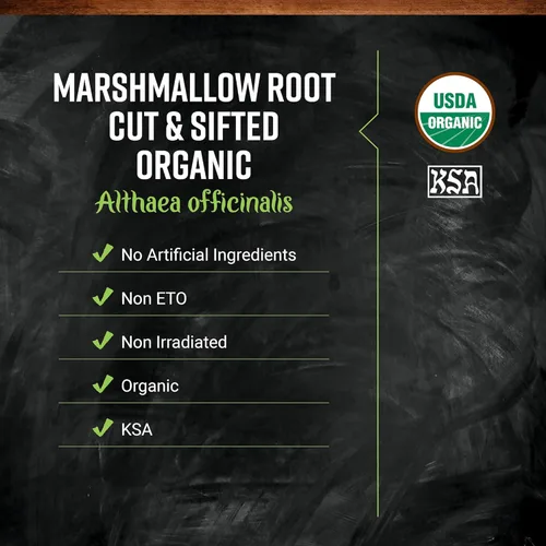 Vista 4 de Frontier Co-op Hierba orgánica de raíz de malvavisco, cortada y tamizada, para té de raíz de malvavisco, polvo, cápsulas, Kosher 3.81 onzas