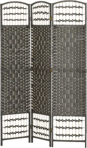 Vista 20 de HOMCOM Divisor de habitación de 3 paneles, pantalla de privacidad plegable, separador de habitación de 5.6 pies, divisor de pared de división Negro