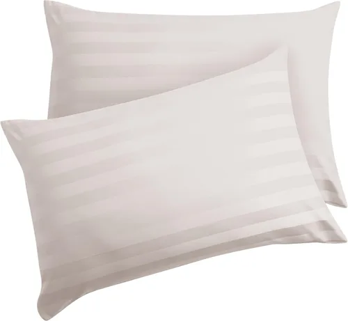 Vista 26 de Juego de 2 fundas de almohada 100% algodón egipcio, fundas de almohada refrescantes de 400 hilos, fundas de almohada suaves y transpirables con Beige