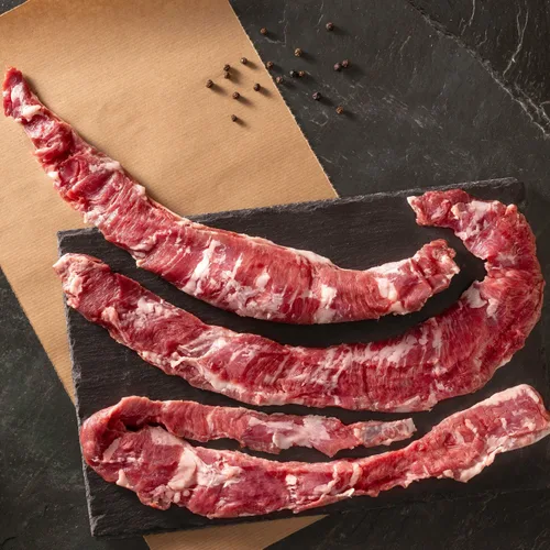 Diafragma de Cerdo Diafragma Ibérico de Bellota Alimentado con Bellota - 0.75 lb 12 oz - GARANTIZADO POR LA NOCHE