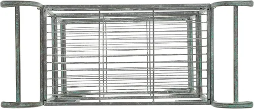 Vista 6 de SAFAVIEH Colección para Exterior Noreen Victorian Scroll, Estante de Hierro Forjado Antiguo en Verde Oscuro de 3 Niveles