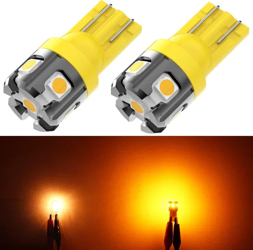 PHINLION 194 foco LED amarillo ámbar súper brillante 168 2825 2827 T10 W5W miniatura focos LED de repuesto para luces de interior de coche, domo,