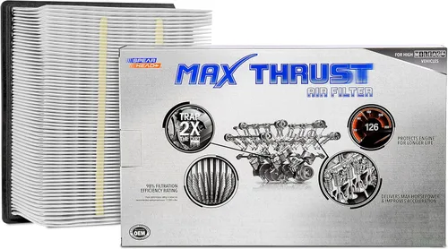 Vista 54 de Filtro de aire de motor MPG Defense Max Thrust de Spearhead para vehículos de todo kilometraje, se adapta como el OEM, restaura MPG y aceleración