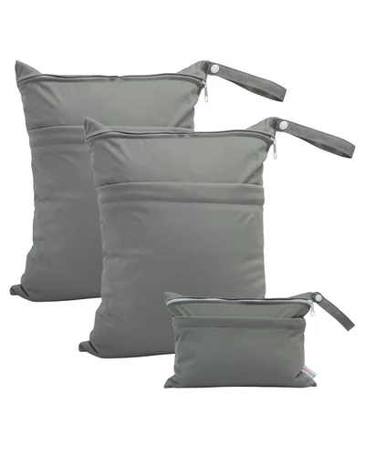 Vista 24 de ALVABABY 3 bolsas de pañales de tela para bebé de Halloween, impermeables, reutilizables, con dos bolsillos con cremallera, para viajes, playa